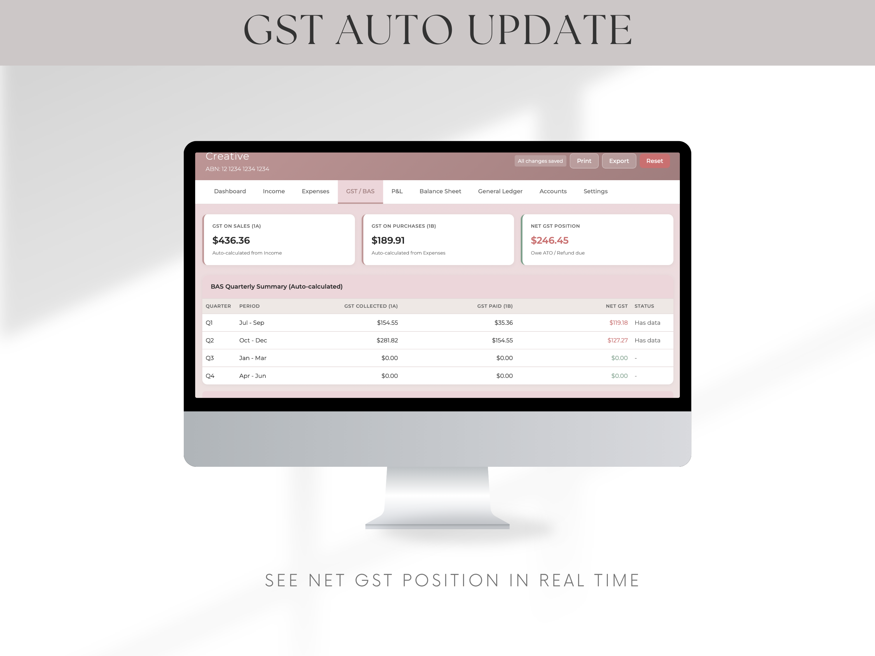 GST/BAS Reporting